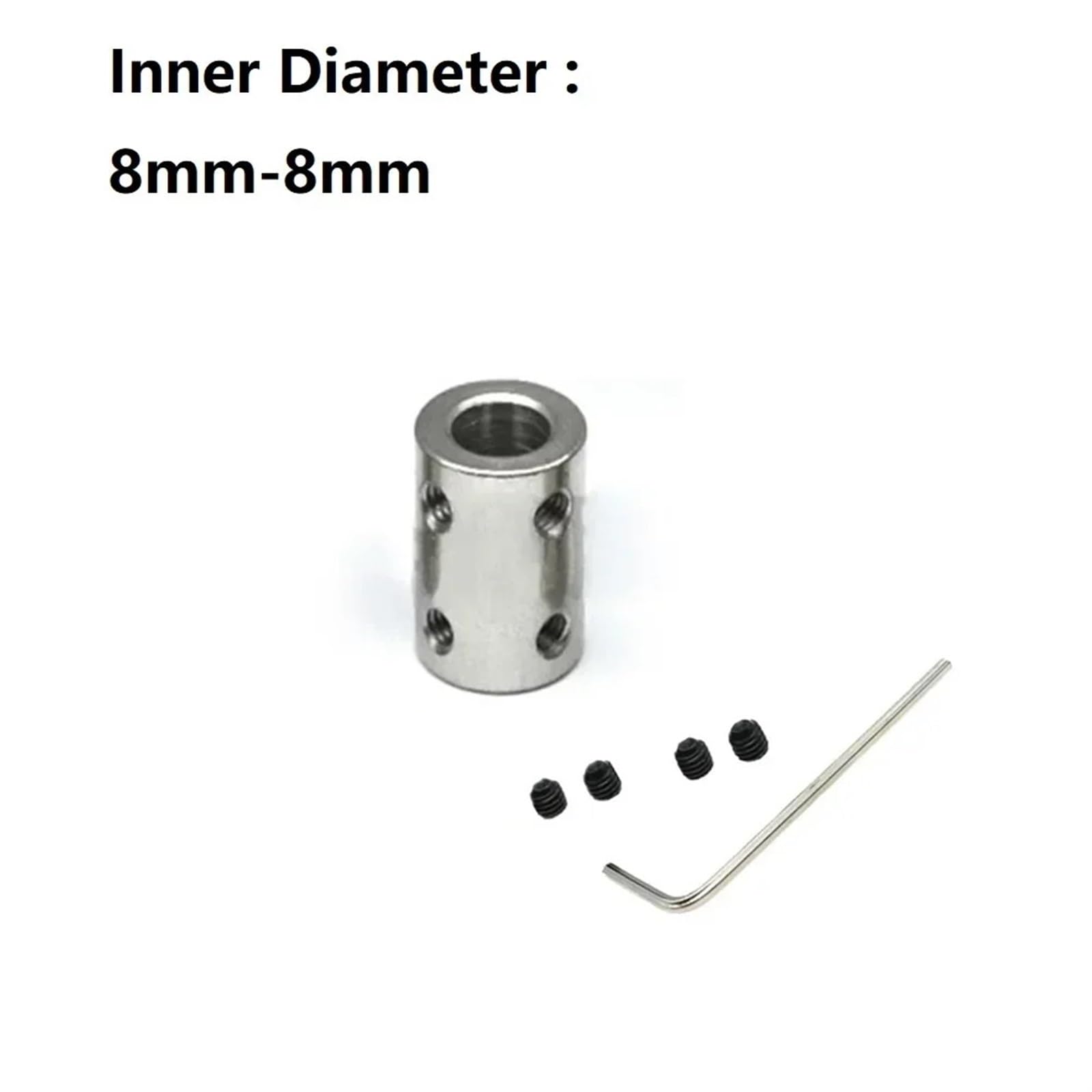 4mm/5mm/6mm/8mm/10mm 45# Acciaio rigido Giunto for albero motore Accoppiatore Trasmissione Manicotto del connettore Adattatore 1 Pz(8mm-10mm)