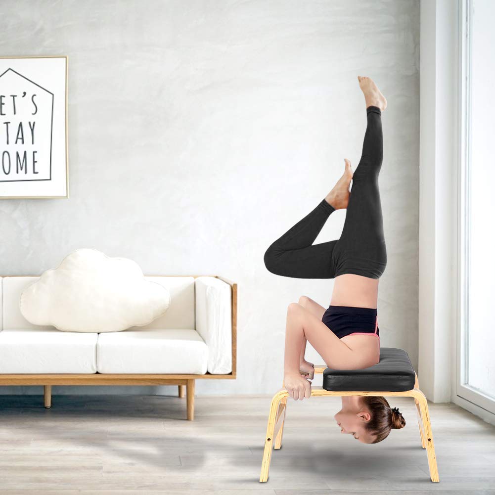 Kopfstandhocker, Yoga Kopfstand Hocker Safe Kopfstandstuhl Trainingsstuhl Chair Bank Stuhl mit PU Auflagen für Ermüdung Entlasten und Körper Bauen Fitnessstudio