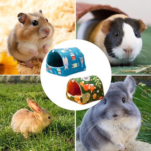 2 Stück Meerschweinchen Bett, Waschbar Meerschweinchen Höhle Versteck Meerschweinchens Kuschelhöhle Hamsterkäfig Zubehör für Hamster Zwergkaninchen Chinchillas Lgel Frettchen
