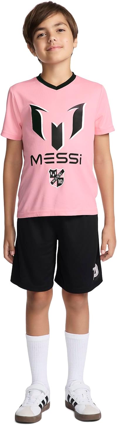 Messi boys Lifestyle Short Sleeve 2-piece Set, Slim-fit Jersey Set With Top & Shorts