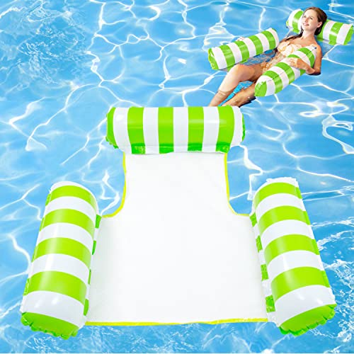 STAROUR 浮き輪 フロート 大人用 水上ハンモック スイムセンターファミリーラウンジプール 浮き輪ベッド ビーチボード 強い浮力 夏対策 海遊び 水遊び プール 海水浴 らくちん ウォーターベッド 水辺でゆったり 背もたれ付浮き輪 グリーン