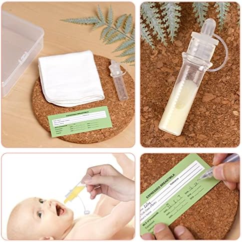 Haakaa Silicone Colostrum Collector with Storage Case Set, Including 1 pc Reusable Cotton Wipe, Collector Made of 100% High-Grade Silicone, BPA Free (0.1oz/4ml, 6 pcs)