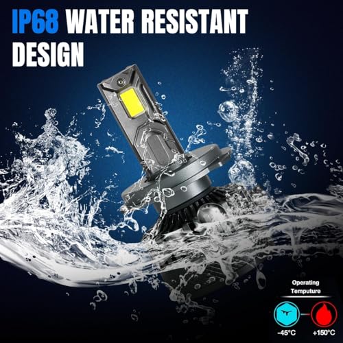 Image of 250W, H8 /H9 /H11 (H16 Fog) Car LED Headlight Bulbs, 25000 Lumens, Super Bright 6500K Cool White, Driving Night Vision | Car Accessories | 2 Years Warranty (Pack of 2) (250W, H8 /H9 /H11 /H16)