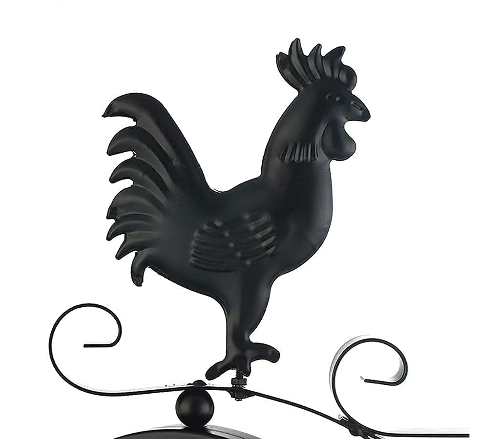 Horloge Murale D'Extérieur, Horloge Murale Décorative Rétro Double Face avec Cloche De Coq, Horloge Silencieuse en Fer Forgé pour Salon, Piscine, Terrasse, W