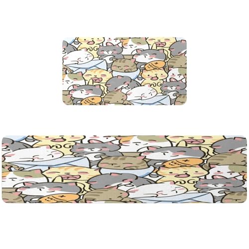 Tapete de cocina de 2 piezas absorbente y lavable para pasillo 2