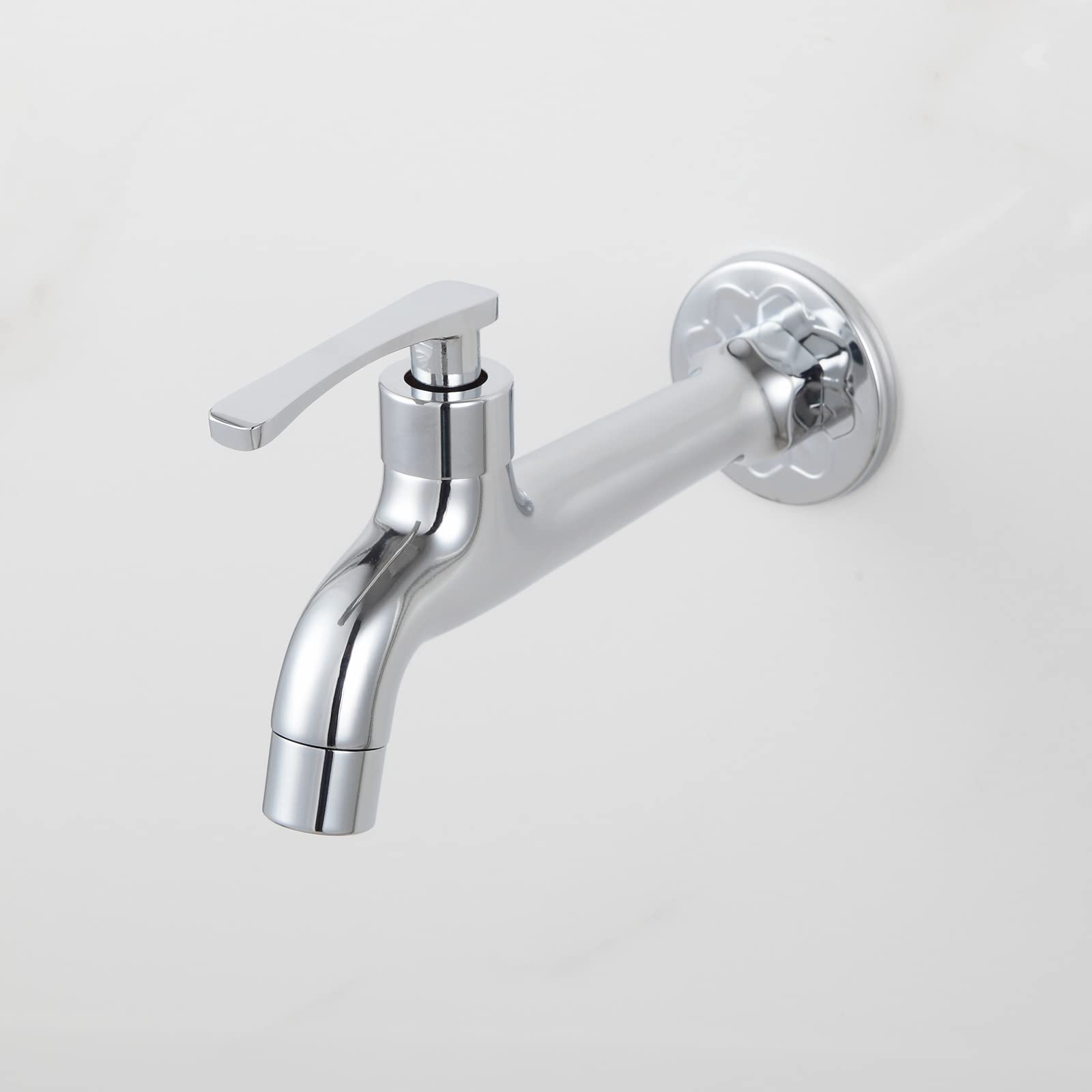 Cromo Rubinetto Ottone Lavanderia Bagno Montaggio A Parete Lavatrice Rubinetto Esterno Giardino Tubo Singolo Rubinetto Freddo