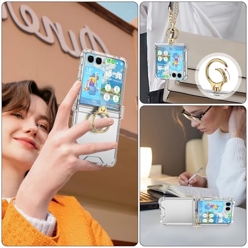 Galaxy Z Flip 8 Case with Screen Protector Hinge Protection Clear for Samsung Flip 8 Case with Kickstand Protective Cover for Samsung Galaxy Z Flip 8 5G (2026) - Clear – vue 7