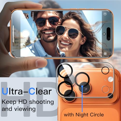 Image of JETech Privacy Screen Protector for iPhone 17 Pro Max 6.9-Inch with Camera Lens Protector, Anti-Spy Tempered Glass Film, Easy Installation Tool, 2-Pack Each