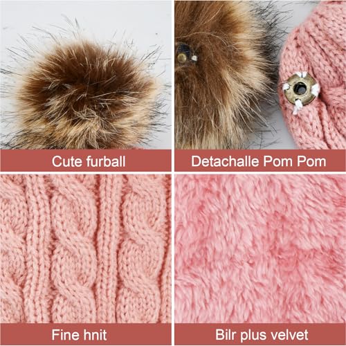 Chstarina 3 Stück Mütze Schal Handschuhe Set Kinder,Beanie Hut Handschuhe Runder Schal Set mit Fleece Gefüttert,Warme Winter Strickset Mütze Schal und Handschuhe für Jungen,Mädchen 1-6 Jahre (Schwarz)