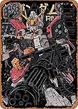 Póster de metal de anime con figura de Gundams, letrero de metal de Gundam HEAVYARMS para decoración de pared, 20 x 30 cm
