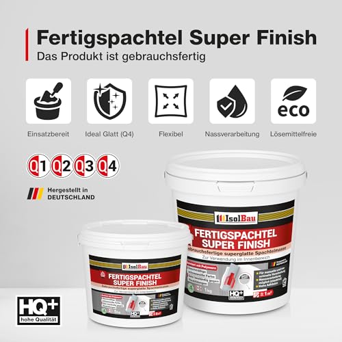 Mastic de lissage Isolbau Super Finish pour masquer les défauts des murs et joints intérieurs - 3