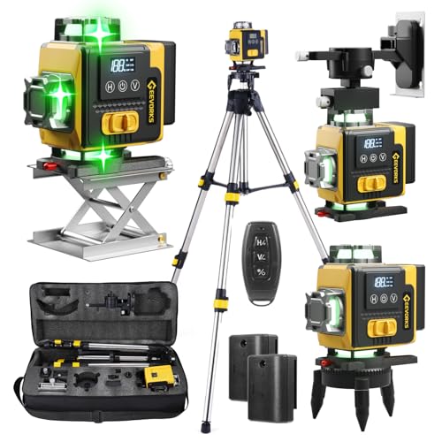 Geevorks Nivel Láser Autonivelante con Tripode,Nivel Laser Autonivelante 360 Grados 16 Líneas, Autonivelante de 3°,Alta ...