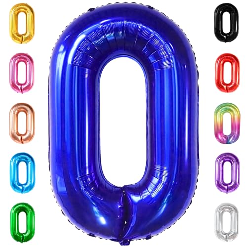 Image of KatchOn Navy Blue Number 0 Balloon 40 Inch
