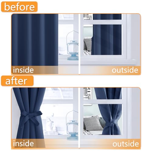 Rideaux occultants bleu marine 96,5x213,4 cm Hiasan pour chambre et salon - 5