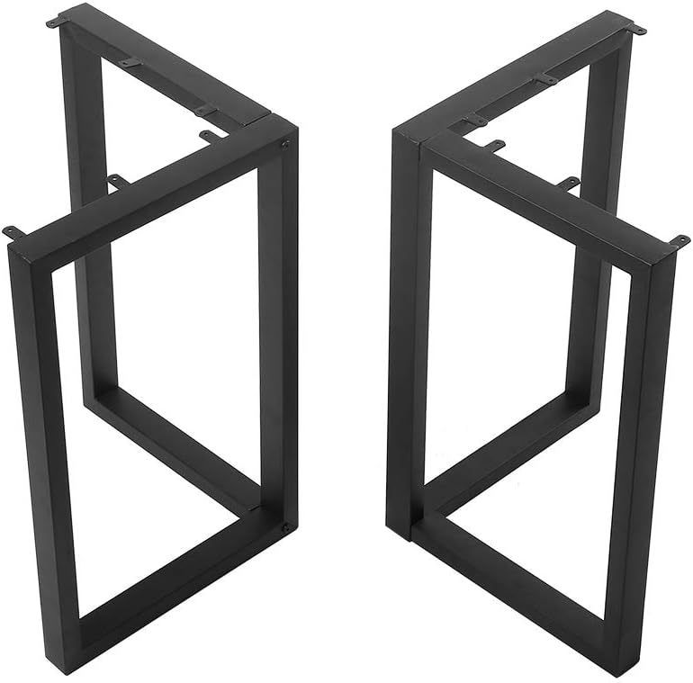 ZAIZHUO Metal Table Legs Cast Iron Dining Table Legs,Industrial Black Desk Legs Bench Legs,Rustic Heavy Duty DIY Furniture Legs,Square Tube Coffee Table Legs 2 PCS(28" Height 24" Wide)