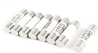 NEW LON0167 8 Pcs AC 500V 3A 10x38mm Cylindrical Fuse Links Silver Tone White(8 StÃ¼ck AC 500-V 3A 10x38mm Zylindrische SicherungseinsÃ¤tze Silberfarbenes WeiÃŸ