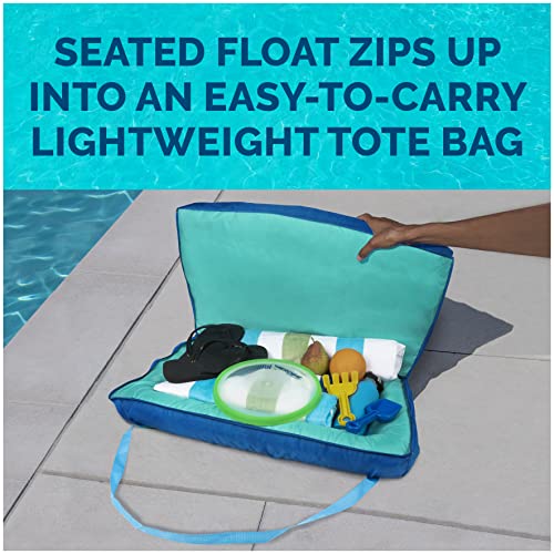 SwimWays Pack-N-Float 2-in-1 Pool Chair and Tote Bag, Blue Palm - image 5