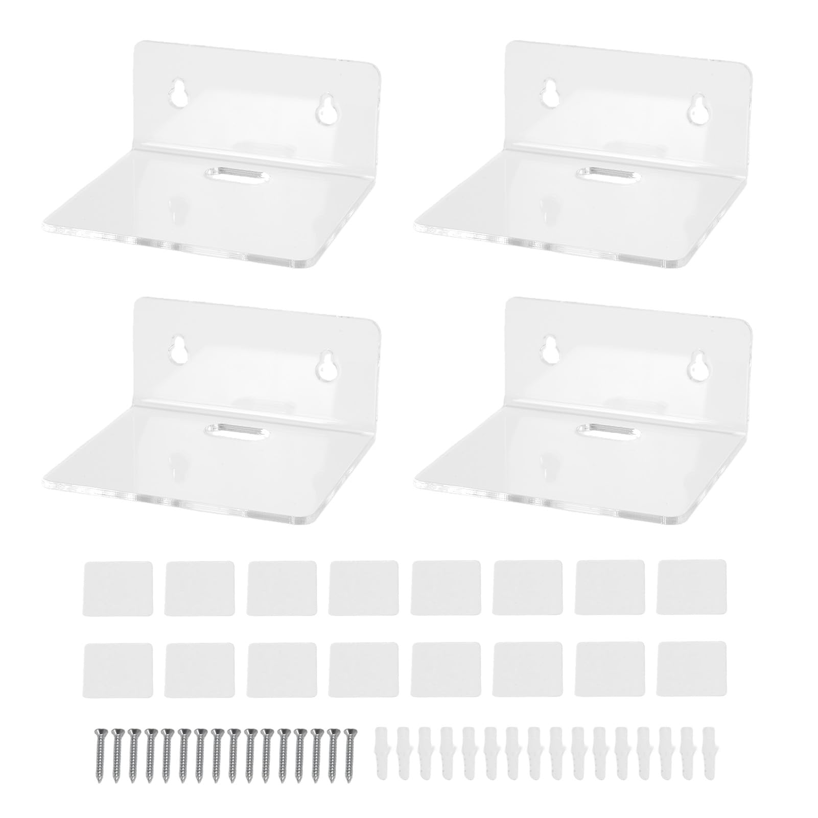 Estanterías acrílicas transparentes pequeñas de 4 piezas organizadoras flotantes