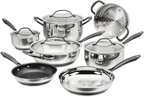 Cuisinart RADIANT PRO - Juego de utensilios de cocina de acero inoxidable con acabado de titanio cepillado (11 piezas)