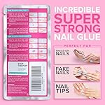 Super Strong Nail Glue for Press On Nails, Nail Tips & Acrylic Nails (8ml) NYK1 NailBond Brush On Glue for Press Ons, Tips & Acrylics - Long Lasting, Maximum Strength, Mess-Free Application - Image 4