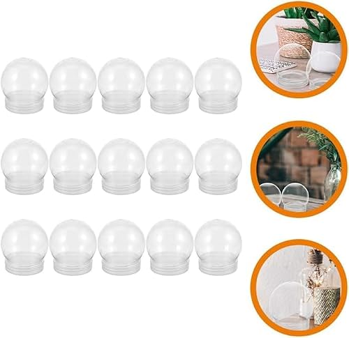15 Pack 3 inch Snow Globes DIY Snow Globes Clear Plastic Water Globe with Screw Off Cap Water Globe Jar for DIY Crafts Christmas Valentine Home Decoration Snow Globe Clear Fillable Jar Keeps - Thumbnail 4