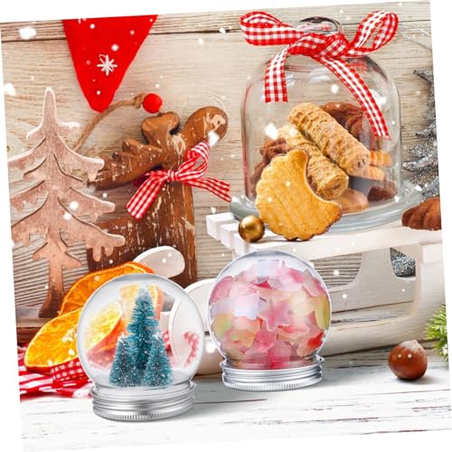 Bolas de plástico transparente rellenables para globos de nieve caseros 8