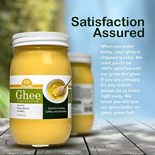 Grass Fed Organic Ghee Clarified Butter From Grass-Fed Cows Paleo Ayurvedic Gluten-Free Non-Gmo - Made In Usa (Glass Jar) #TOP3