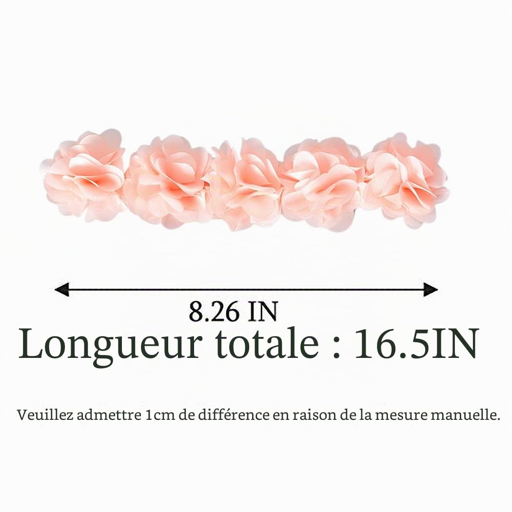 IYOU Lot de 3 bandeaux à fleurs pour bébé fille avec ruban gros-grain en simili cuir et étoiles Pour les fêtes et les mariages