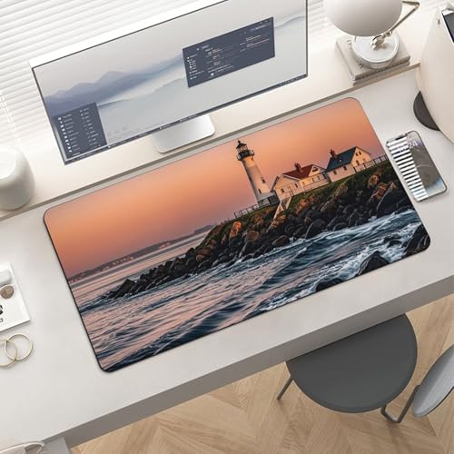 Portland River Lighthouse Sunrise Desk Pad protector grande miniatura 6