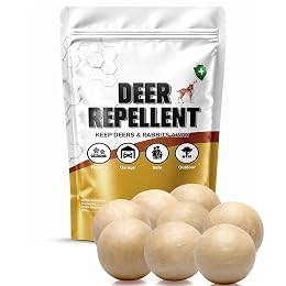 PRBSOQ Deer Repellent for Plants, Rabbit Repellent Outdoor, Deer and Rabbit Repellent for Plants, Garden, Trees, Deer Away Safe for People, Pets and Plants, Lasts Up to 60 Days 8 Packs