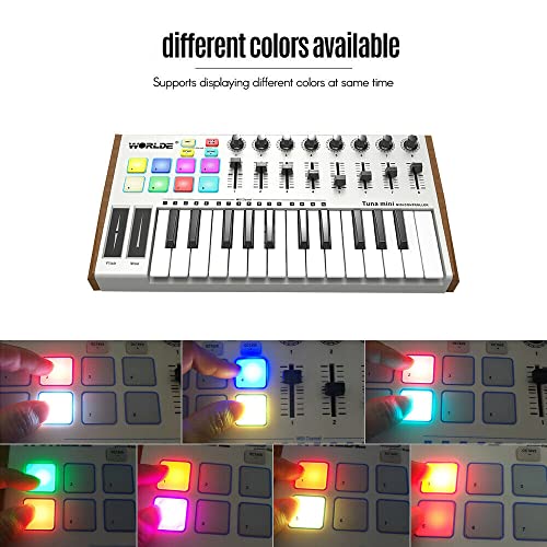 ノーブランド品 MIDI コントローラー MINI ウルトラポータブル 25 キー USB MIDI キーボードコントローラー の商品画像 5
