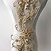 3D Beaded Flower Embroidery Lace Patch Applique Crystal Sewing Lace Motif for Dance Costumes Ballgown Gold Color