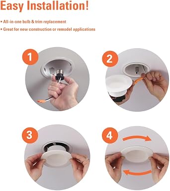 HALO LT 4 inch LED recessed Can Light Trim, 5 CCT, Dimmable, 700lm 6PK