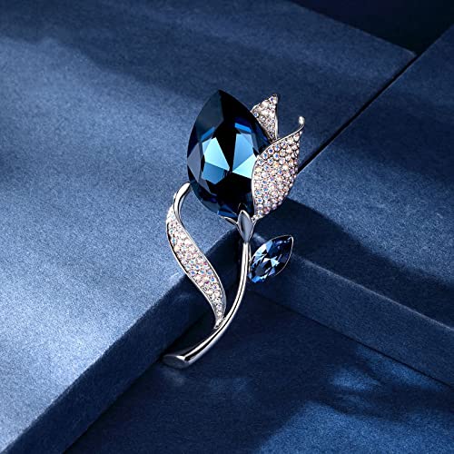 Broches de Mujer, Broche de Flor de tulipán de Cristal a la Moda, Ramillete Femenino para Fiesta, Boda, broches para Bufanda, Accesorios, Broche