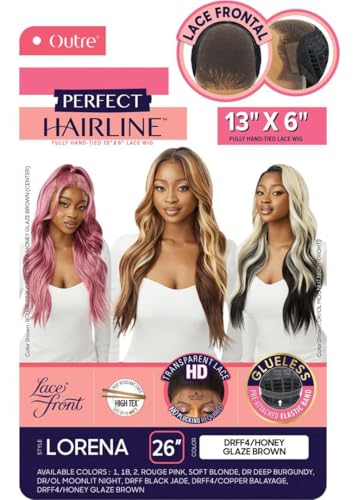 Outre Synthetic Perfect Hairline Hd Lace Front Wig - Lorena (Color:DRFF4/COPPER BALAYAGE)