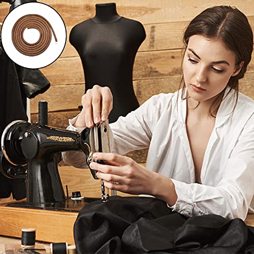 Nähmaschine Gürtel,Lederriemen Nähmaschine,Nähmaschine Riemen,Rund Leder Antriebsriemen, mit 1 Haken Lederband Nähmaschinengürtel für Vintage Home Pedal hausieren Typ Nähmaschine Ø5mm 1,83 Meter