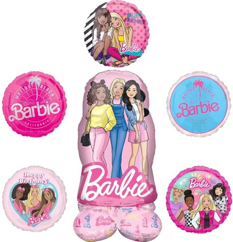 Barbie's Birthday Party Supplies Airloonz Foil Balloon Bouquet De...