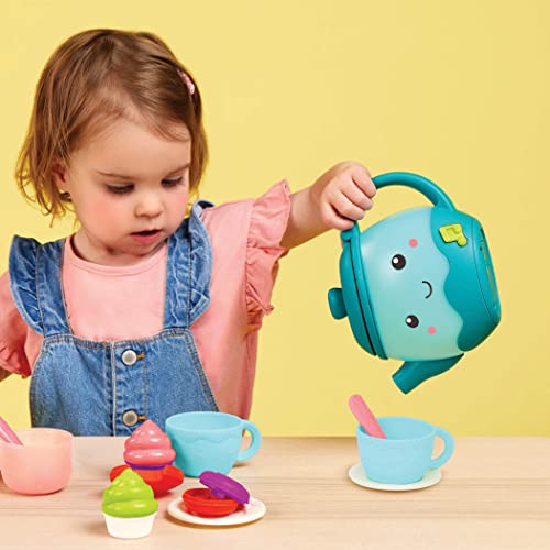 B. Play – Teeservice Kinder – 17-teiliges Teeset – Lichter und Geräusche – Desserts zum Formen sortieren – Spielzeug ab 18 Monaten – Musikalische Teeparty