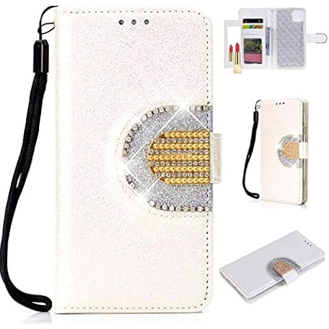 Bookstyle Bling Hülle für Huawei P30 Pro,Glitter Diamond Musterg Slim Klassisch Modisch Leder Stand Funktion Kartenfach Magnetverschluss Flip Wallet Cover