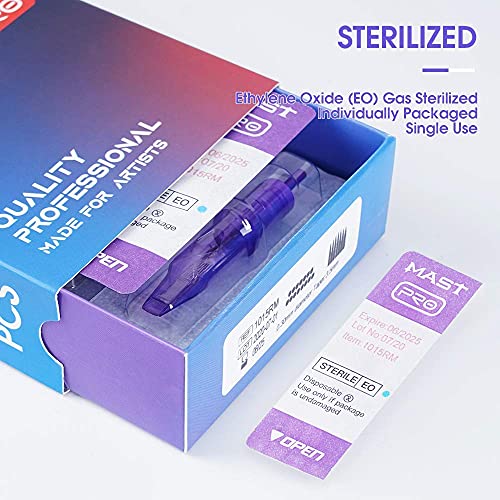 Image of Mast Tattoo Pro Tattoo Cartridge 1203RLT Round Liner Tight 7mm Long Taper Needles 20Pcs Disposable for Realism Detail & Lettering Line Work