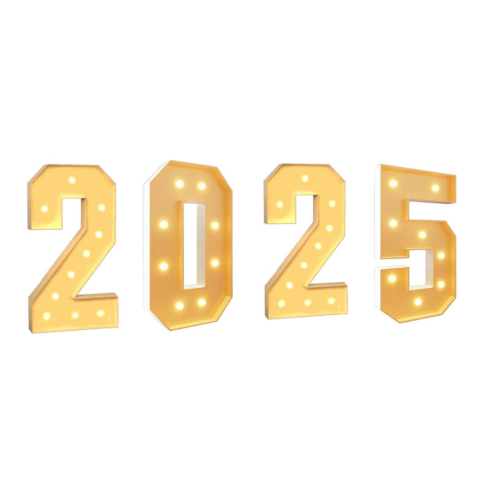 Lettere Luminose a LED con Numeri e Numeri Grandi for tendone Grad, con luci a Stringa for Decorazioni di Laurea for Feste di Scuola Superiore e università(2025,70CM/2.3FT)