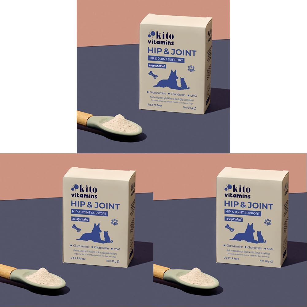 Kito Kedi ve Köpekler İçin Hip&joint Eklem ve Kas Sağlığı Destekleyici 2g X 15 Saşe (3 paketi)