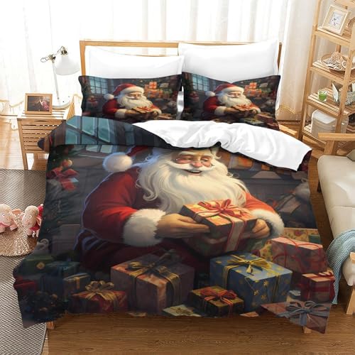 Cadeau du Père Noël parure de lit 3D pour enfants et couples - 3