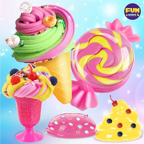 FUN KIDZ Gift Butter Slime Kit For Girls 10-12, Funkidz Ice Cream Fluffy Slime Making Kit Ages 8-12 Kids Slime Toys Ideal Birthday Party Present