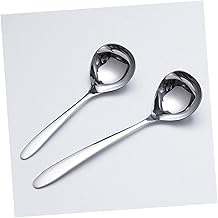 Luxshiny Colheres De Mistura Concha De Aço Inoxidável Colheres De Servir De Metal 304 Talheres De Cozinha Colher De Sopa Grande Concha De Sopa Grande Colher De Aço Inoxidável Colher De