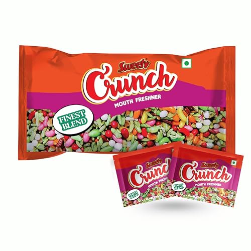 Image of Sweety Crunch Mouth Freshener | Crunchy and Sweet Mukhwas | Pack of 70 Sachets | After Meal Freshener (Pack Of 4 Packets)