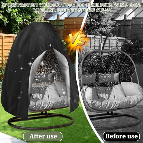 Funda para silla de patio tipo huevo de tela Oxford impermeable de alta gama 8