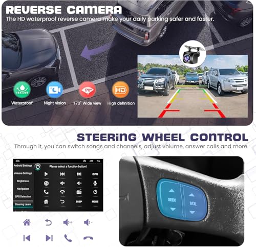 Image of 8 Core Android 15 Car Radio for Chevrolet Chevy Silverado 1500 /2500 /3500 2003-2006, Tahoe 2003-2006, GMC Sierra 2003-2006, Yukon 2004-2006, 7'' Stereo with Carplay&Android Auto|5G WiFi|1080P Camera