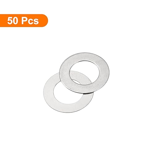 Vista 117 de uxcell Arandelas planas de acero inoxidable M3 304, 100 espaciadores planos ultrafinos de 0.118 x 0.197 x 0.004 in para tornillo de tornillo