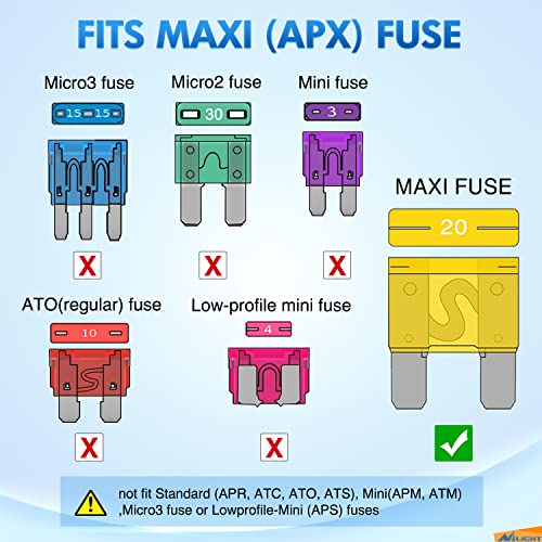 Nilight 32 Pcs Blade Fuses Maxi APX Replacement Fuse 20A 30A 40A 50A 60A 70A 80A 100AMP Assortment Kit for Cars Trucks RVs Boats Automotives Vehicle Campers SUV by Nilight - Image 2